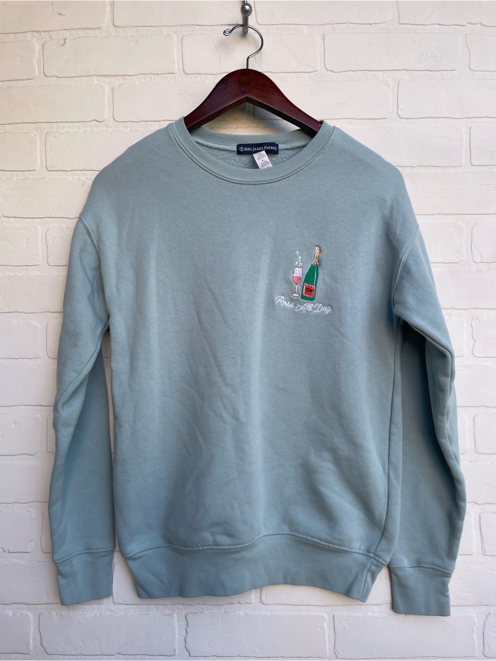 Kiel James Patrick Sage Green Crewneck Sweatshirt Rose All Day